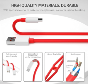 vara max armour cable ( universal fast charging cable )